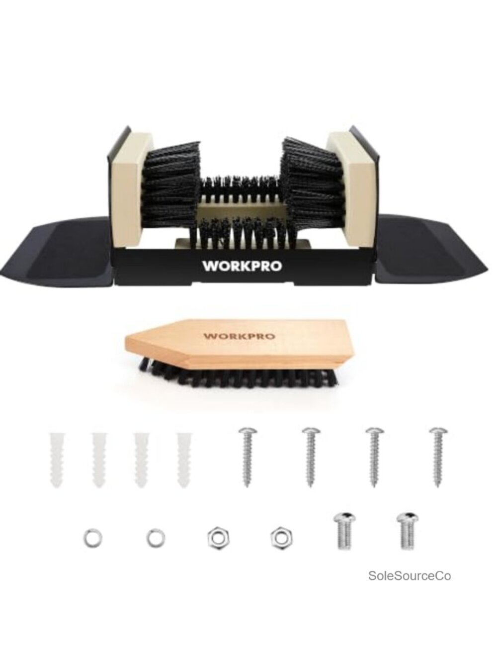 Boot Scrubber Shoe Brush Kit Wooden Handle Heavy Duty Outdoor Indoor